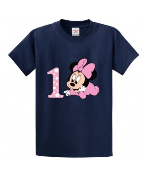 Animated Mice for 1st Birthday Unisex Classic Kids T-Shirt